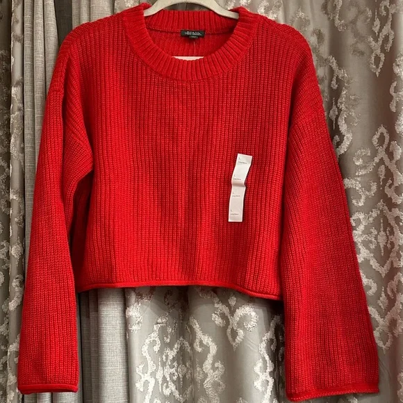 Wild Fable Red Boxy Crewneck Pullover Sweater Size Large - Picture 4 of 9